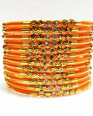 Designer Glass Bangles, 1 Dozen Packing, Haldi Color