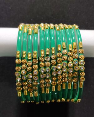 Designer Glass Bangles, 1 Dozen Packing, Santro Color