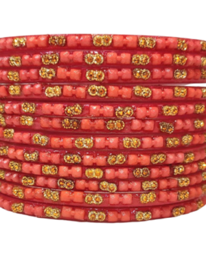 Designer Glass Bangles, 1 Dozen Packing, Gajri Color