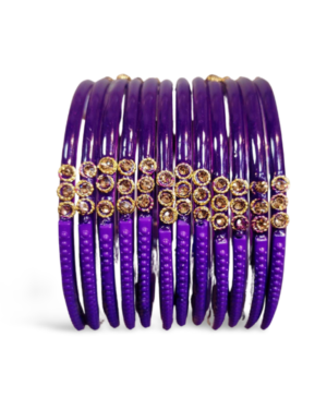 Designer Glass Bangles, 1 Dozen Packing, Purple Color