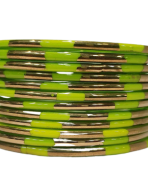 Designer Glass Bangles, 1 Dozen Packing, Parrot Green Color