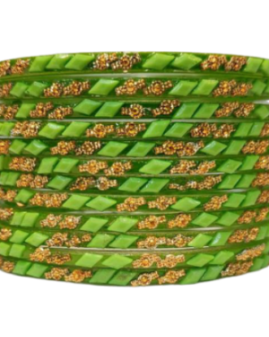 Designer Glass Bangles, 1 Dozen Packing, Parrot Green Color