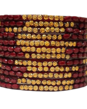 Designer Glass Bangles, 1 Dozen Packing, Maroon Color