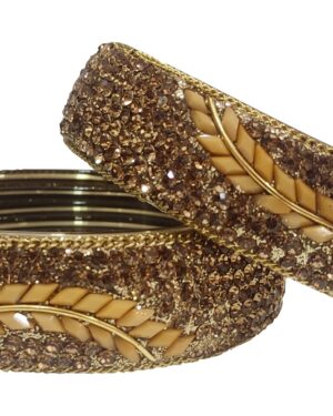 Two Piece Broad Glass Kangan, Golden color, Rs 95 each Pair, Box of 4 Pairs for