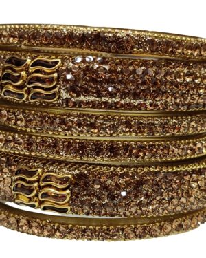 6 Piece Glass Kangan Bangle Set, Golden Color, Rs 90 each Set, Box of 4 Set Price