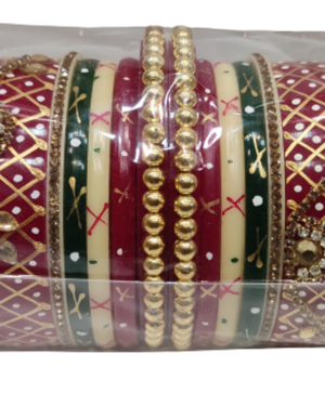 Bridal Wedding Chuda, Red Multi Color, Rs 140 each Set, Box of 3 Sets Price