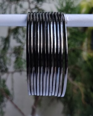 Plain Metal Bangles For Girls & Teens, Black Color, Rs 16.50 Per Dozen, Box of 12 Dozen