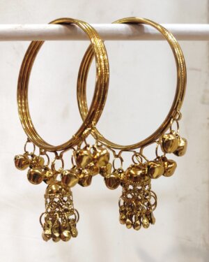 Latkan Metal Bangle for Kids, Mehndi Gold Color, Set of 4 Pieces