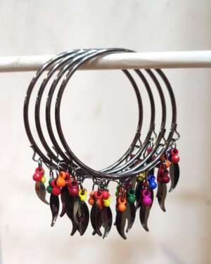 Latkan Metal Bangle for Kids, Black Color, Set of 4 Pieces