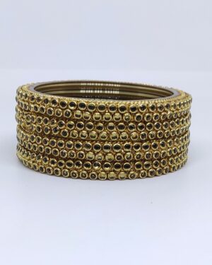 Designer Golden Color Four Piece Glass Kangan, Rs 110/- for 4 Piece, Box of 16 Piece for