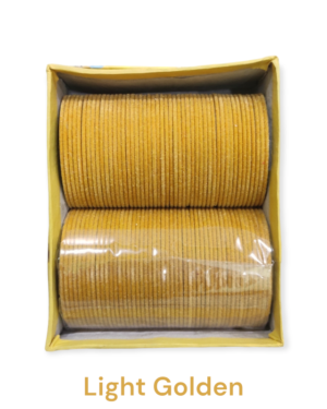 Velvet Metal Bangle, 8 Dozen Packing, Mix Size 2-4 & 2-6, Light Golden Color