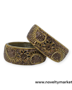 Two Piece Glass Kangan, Golden Color, Rs 125/- each Pair, Mix Size (28-26-24) Box of 4 Pair for
