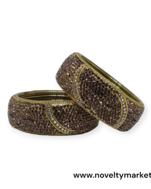 Two Piece Glass Kangan, Golden Color, Rs 125/- each Pair, Mix Size (28-26-24) Box of 4 Pair for