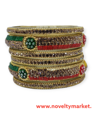 6 Piece Glass Kangan Set, Multi Color, Rs 85/- per Set, Mix Size (28-26-24), Box of 4 Set