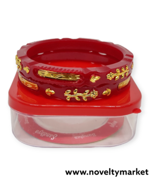 Designer Red Pola Bangle, Rs 80/- Per Pair, Mix Size(28-26-24) Packing, Pack of 6 Pairs for