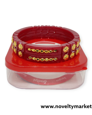 Designer Red Pola Bangle, Rs 75/- Per Pair, Mix Size(28-26-24) Packing, Pack of 6 Pairs for
