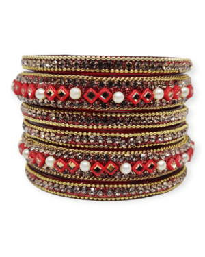 6 Piece Glass Kangan Set, Red Color, Rs 77.50/- per Set, Mix Size (26-24-22), Box of 4 Set