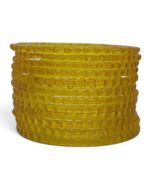 Transparent Mudai Glass Bangles, 6 Dozen Packing, Golden Color, Mix Size (26-24-22) Packing, Rs 28.50/- Per Dozen
