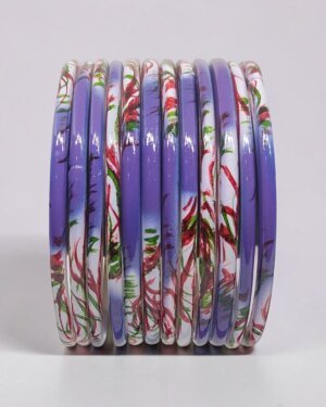 Hand Painted Glass Bangles, 6 Dozen Packing, Blue Color, Mix Size (28-26-24-22) Packing, Rs 26.75/- Per Dozen
