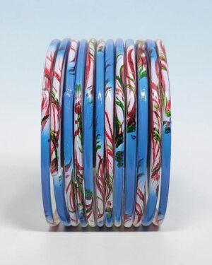 Hand Painted Glass Bangles, 6 Dozen Packing, Firoji Color, Mix Size (28-26-24-22) Packing, Rs 26.75/- Per Dozen