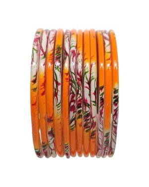 Hand Painted Glass Bangles, 6 Dozen Packing, Haldi Color, Mix Size (28-26-24-22) Packing, Rs 26.75/- Per Dozen