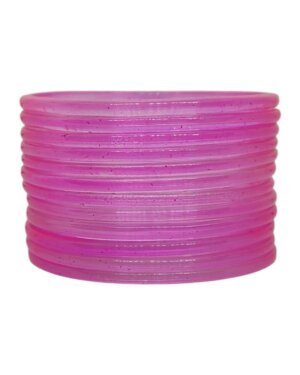 Indian Plain Jelly Glass Bangles, 6 Dozen Packing, Pink Color, Mix Size (28-26-24-22) Packing, Rs 26=75/- Per Dozen