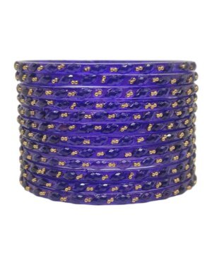 Raindrop Glass Bangles, 6 Dozen Packing, Blue Color, Mix Size (28-26-24-22) Packing, Rs 46=50/- Per Dozen